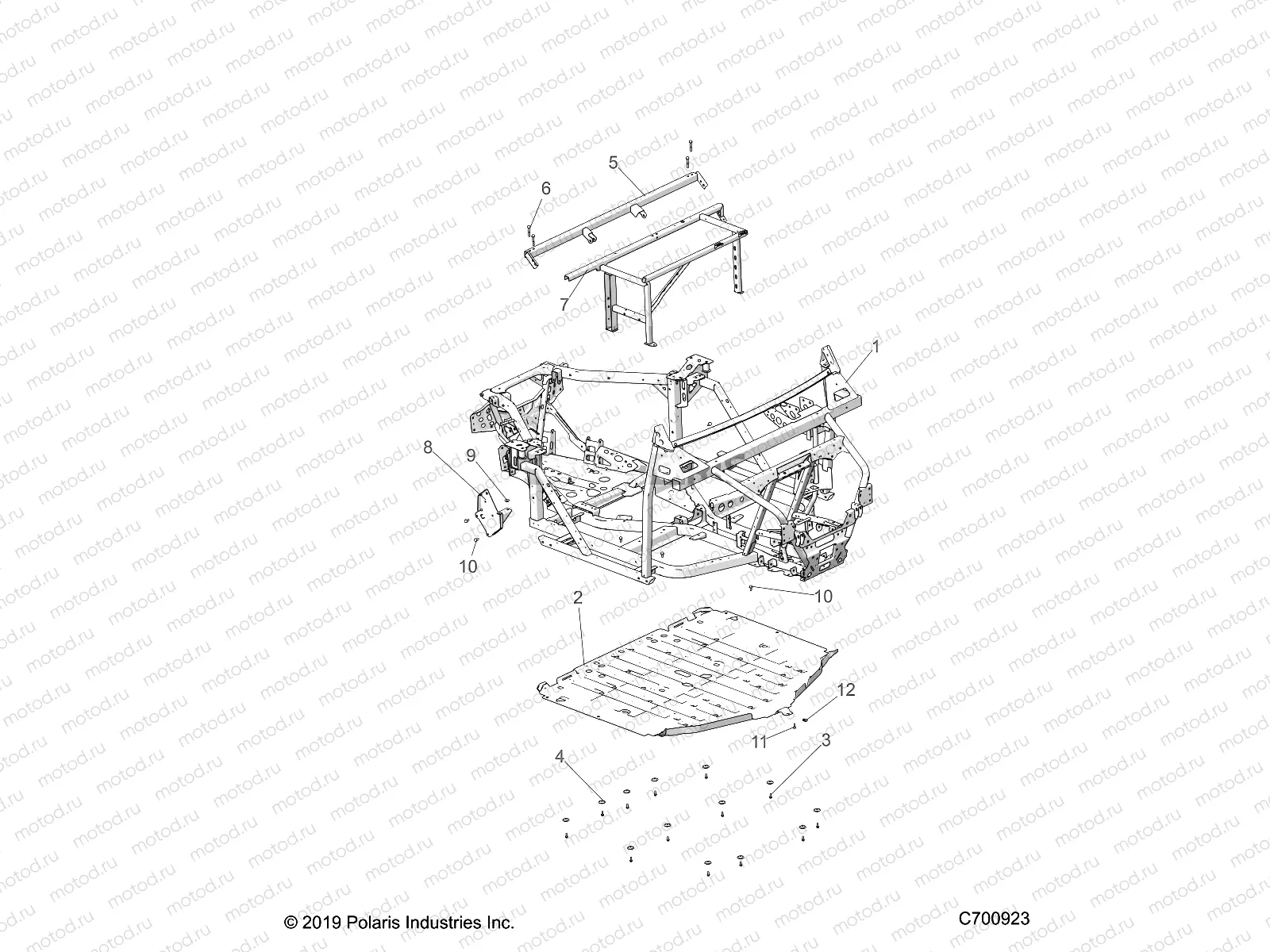 CHASSIS | CHASSIS, MAIN FRAME AND SKID PLATES - R23RRRED4JA (C700923)