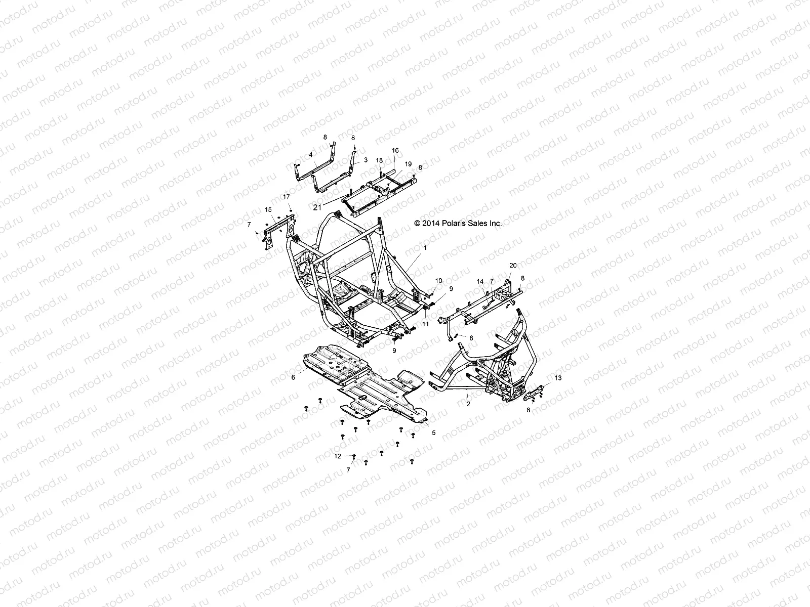 CHASSIS | CHASSIS, MAIN FRAME AND SKID PLATES - Z15VDE99FV (49RGRFRAME151000)