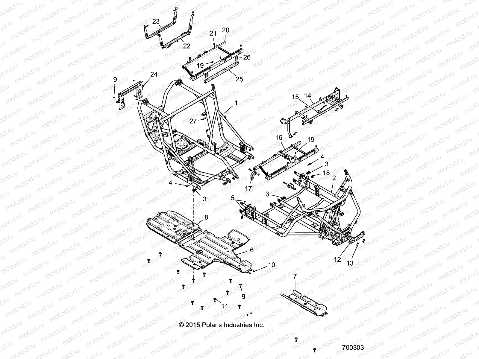 CHASSIS | CHASSIS, MAIN FRAME AND SKID PLATES - Z16VFE92AE/AH/AS/AW (700303)