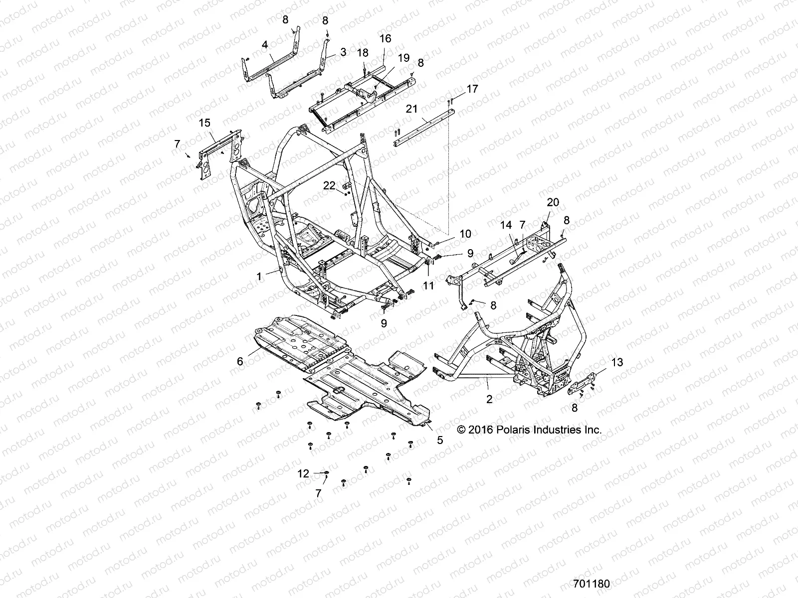 CHASSIS | CHASSIS, MAIN FRAME AND SKID PLATES - Z18VDE99AK/AW/AJ/BJ/BK/BW/LW/K99AK/BK/M99AL (701180)