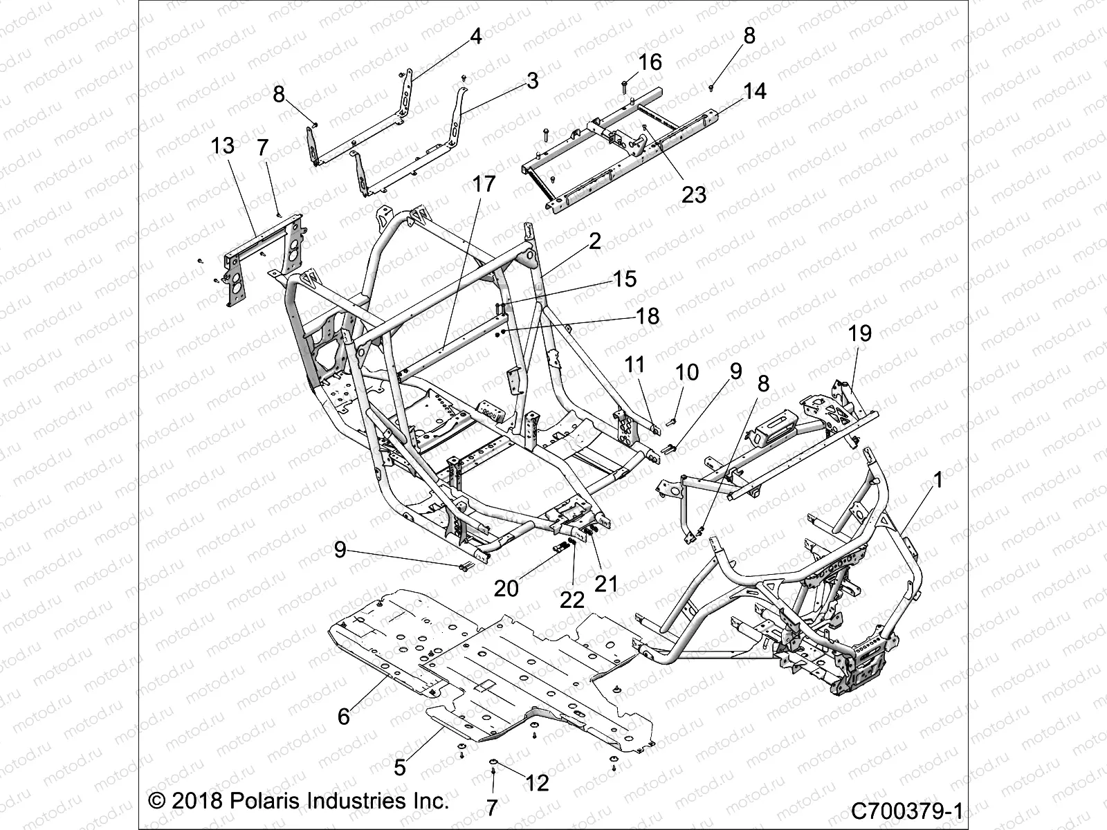 CHASSIS | CHASSIS, MAIN FRAME AND SKID PLATES - Z18VEL92BK/BR/LK (C700379-1)