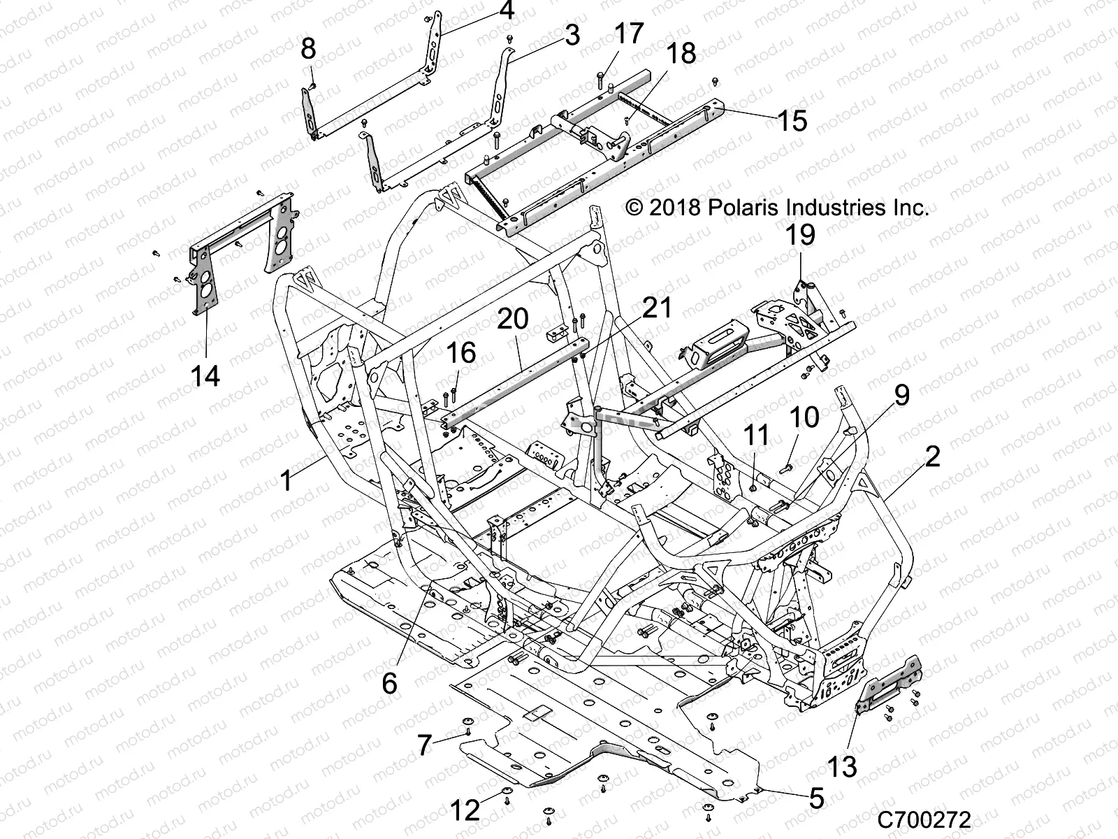 CHASSIS | CHASSIS, MAIN FRAME AND SKID PLATES - Z19VDE99AD/BD/LD/AK/BK/AN/BN/L99AC/BC/M99AL/K99AD/AK/AN/BD/BK/BN (C700272)