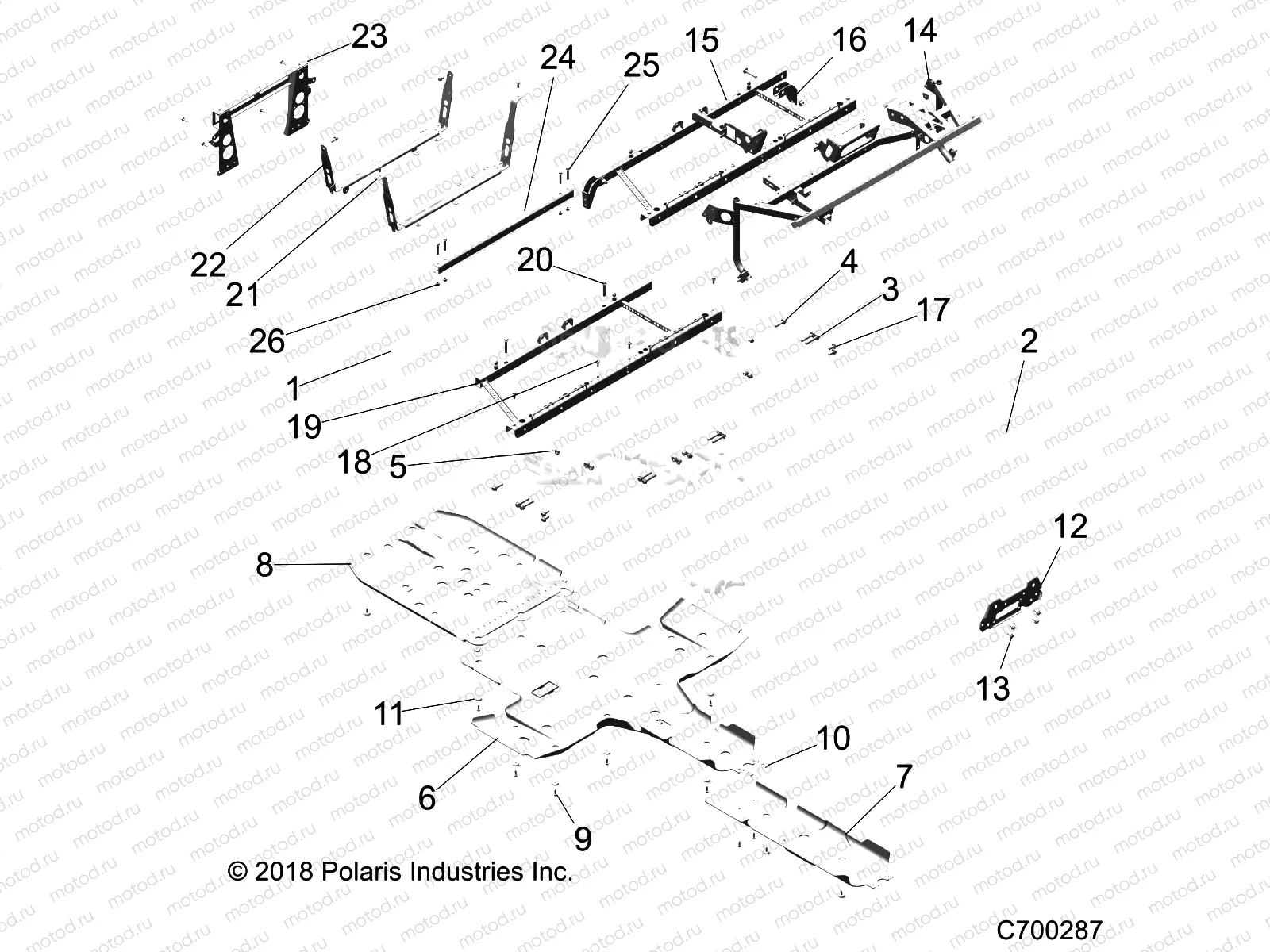CHASSIS | CHASSIS, MAIN FRAME AND SKID PLATES - Z19VFE99AD/BD/AK/BK/AN/BN/LD/K99AD/BD/AK/BK/AN/BN/LK/LE/L99AC/BC/M99AL (C700287)