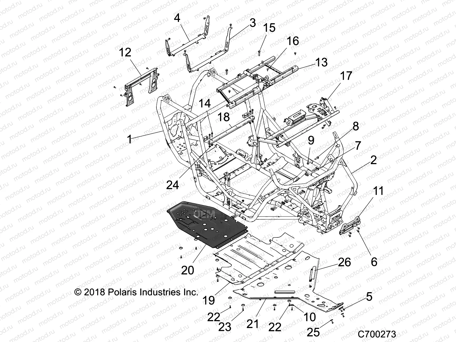 CHASSIS | CHASSIS, MAIN FRAME AND SKID PLATES - Z21NAR99AN/BN (C700273)