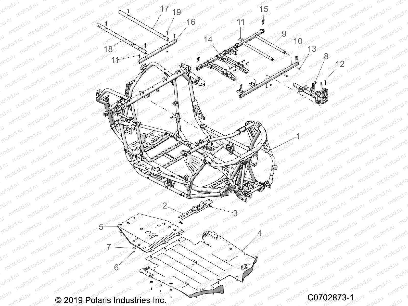 CHASSIS | CHASSIS, MAIN FRAME AND SKID PLATES - Z21RAU92AN/BN (C0702873-1)