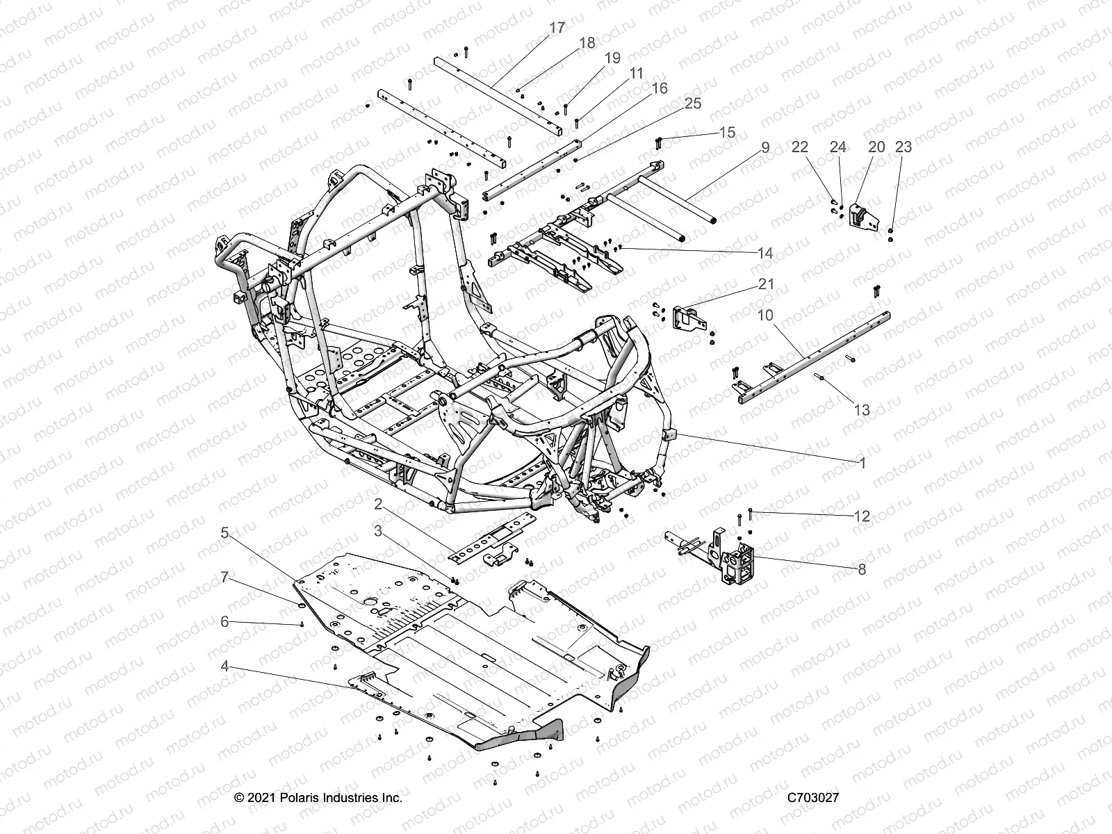 CHASSIS | CHASSIS, MAIN FRAME AND SKID PLATES - Z22MAC92AS/BS/Z92AS/BS (C703030)