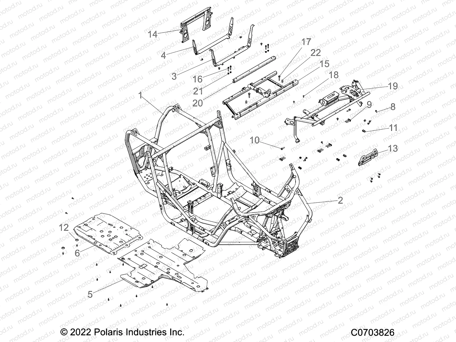 CHASSIS | CHASSIS, MAIN FRAME AND SKID PLATES - Z22NAM99AR (C0703826)
