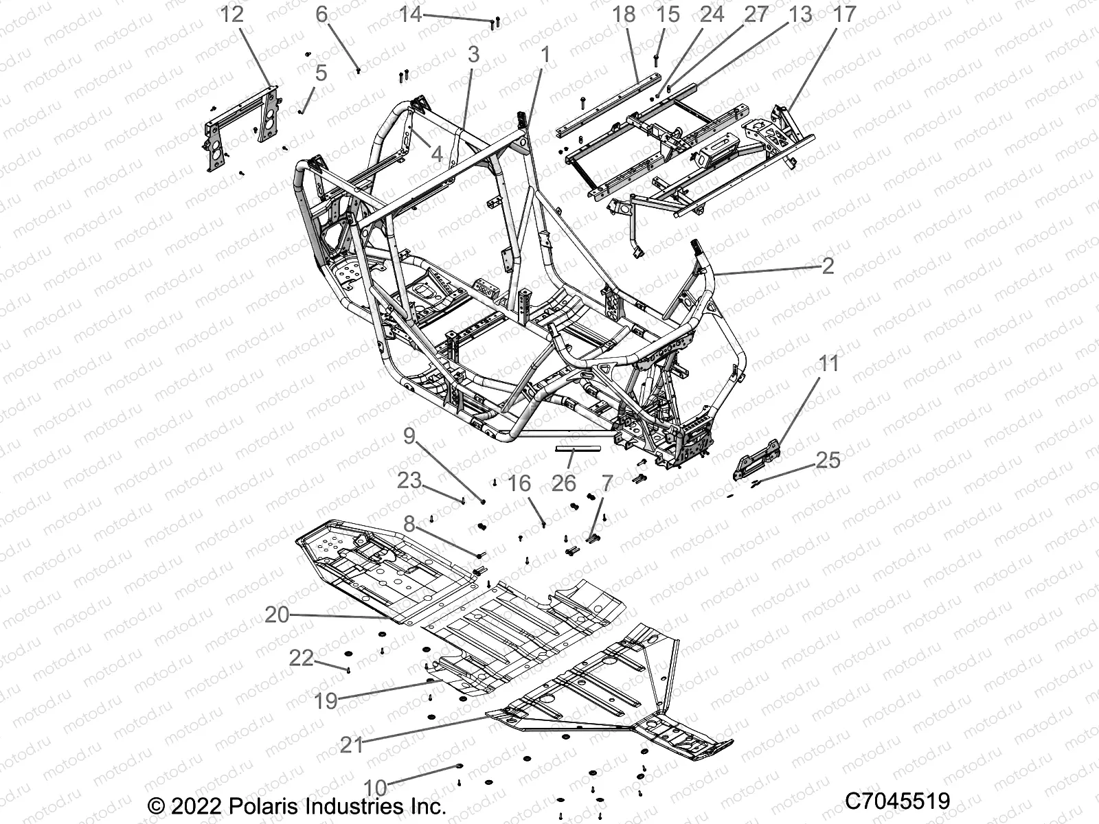 CHASSIS | CHASSIS, MAIN FRAME AND SKID PLATES - Z22NAR99AF/BF (C700273)
