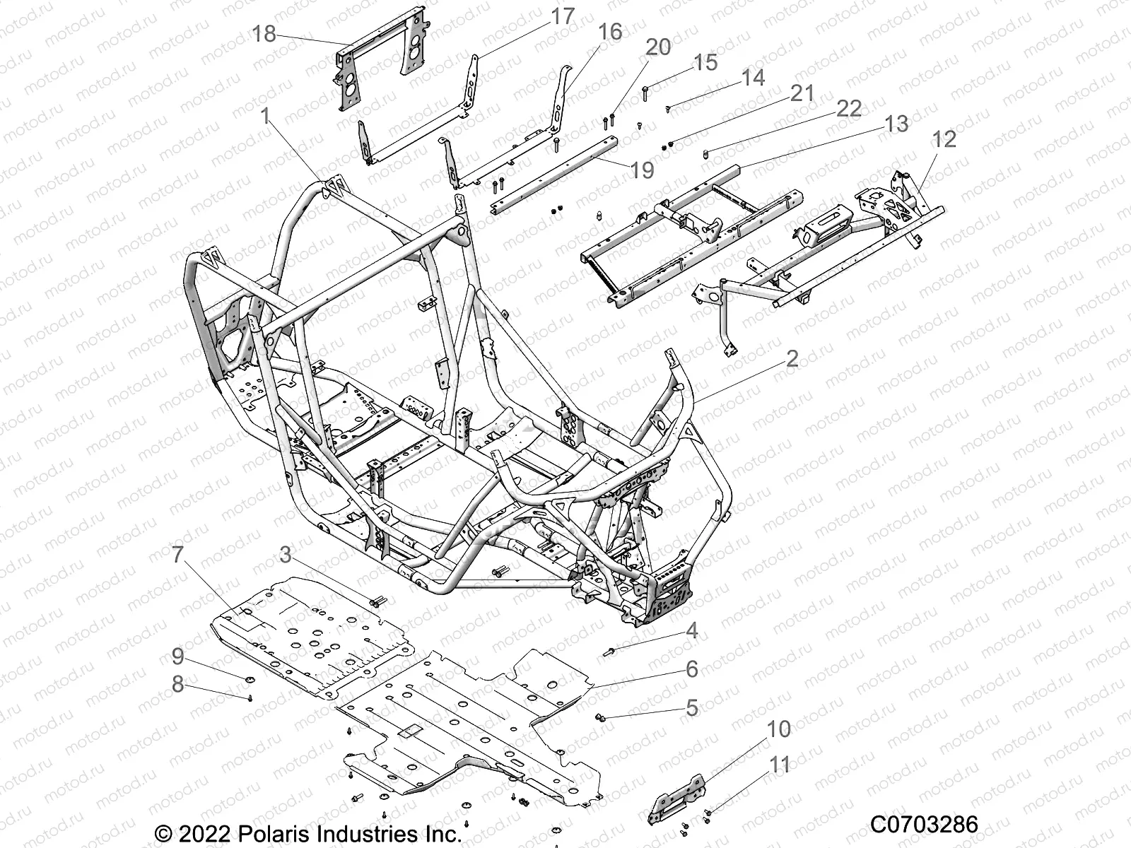 CHASSIS | CHASSIS, MAIN FRAME AND SKID PLATES -Z22NAS99CK/FK (C0703286)