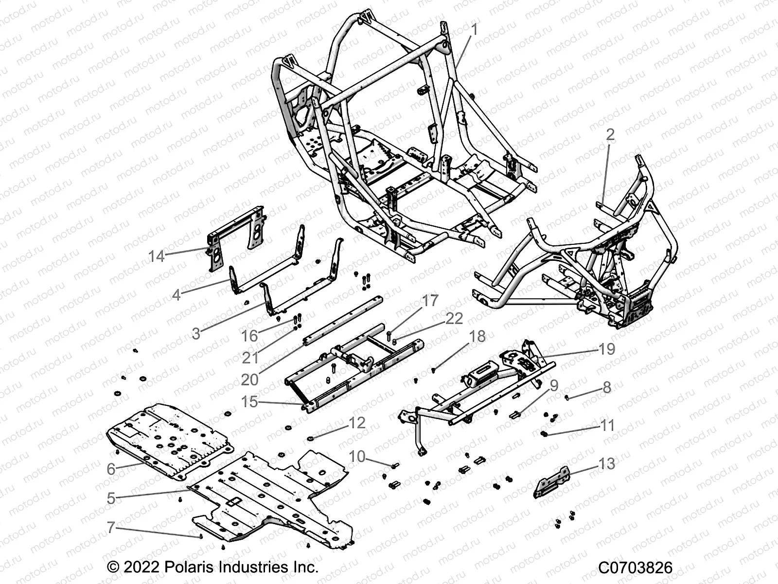 CHASSIS | CHASSIS, MAIN FRAME AND SKID PLATES - Z23NAV99A/99B (C0703826)