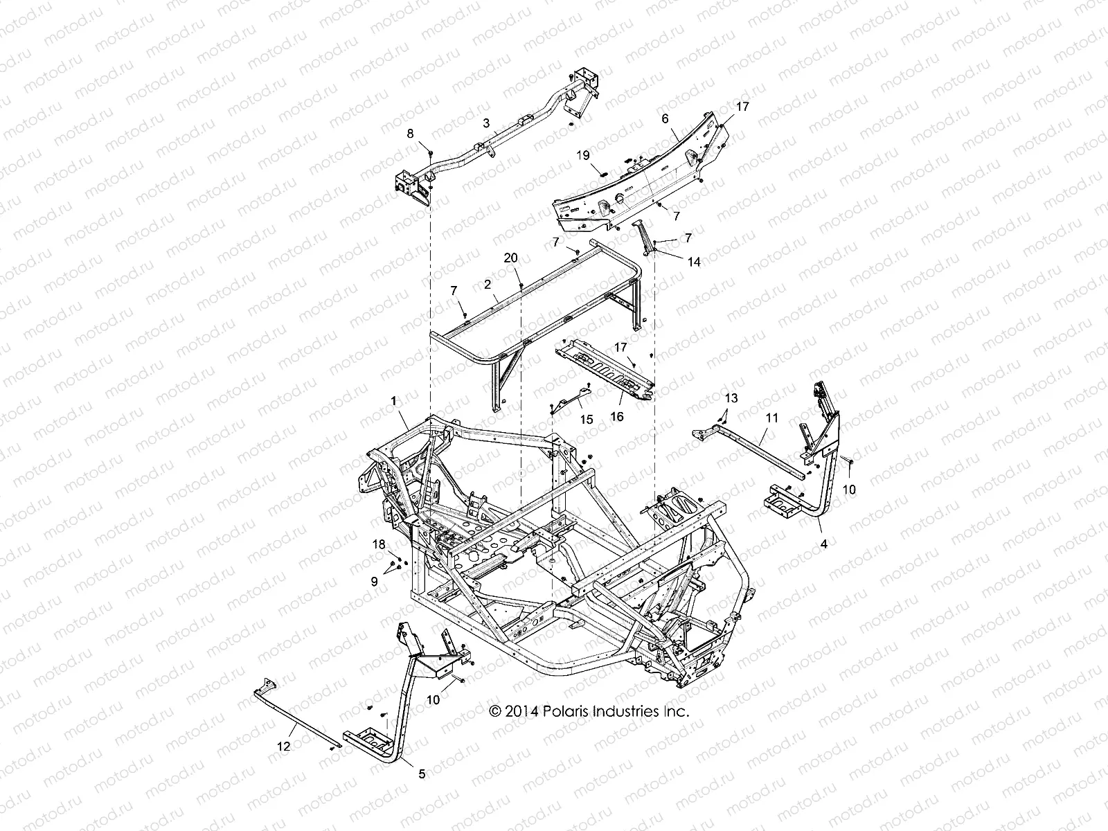 CHASSIS | CHASSIS, MAIN FRAME - R16RTA57A1/A4/A9/B1/B4/B9/EAP/EBP (49RGRFRAME15570F)
