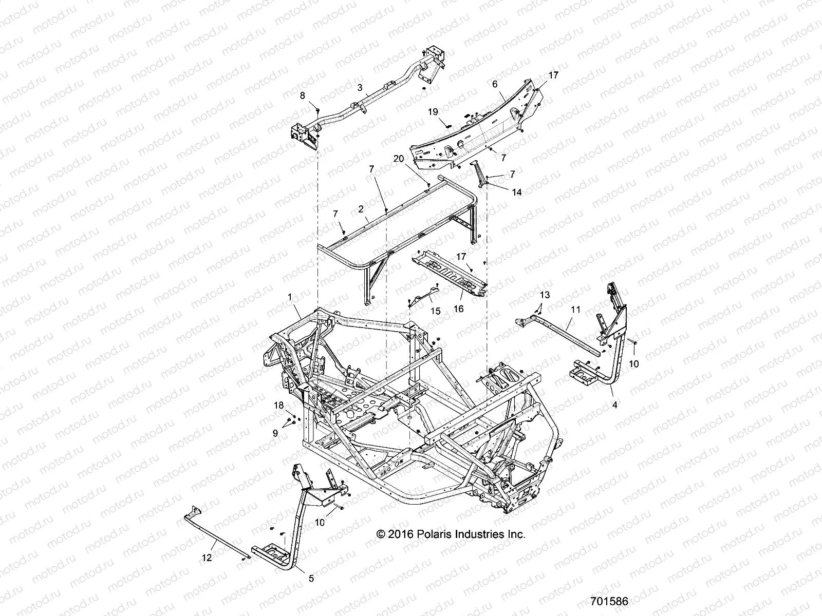 CHASSIS | CHASSIS, MAIN FRAME - R19RT_87 ALL OPTIONS (701586)