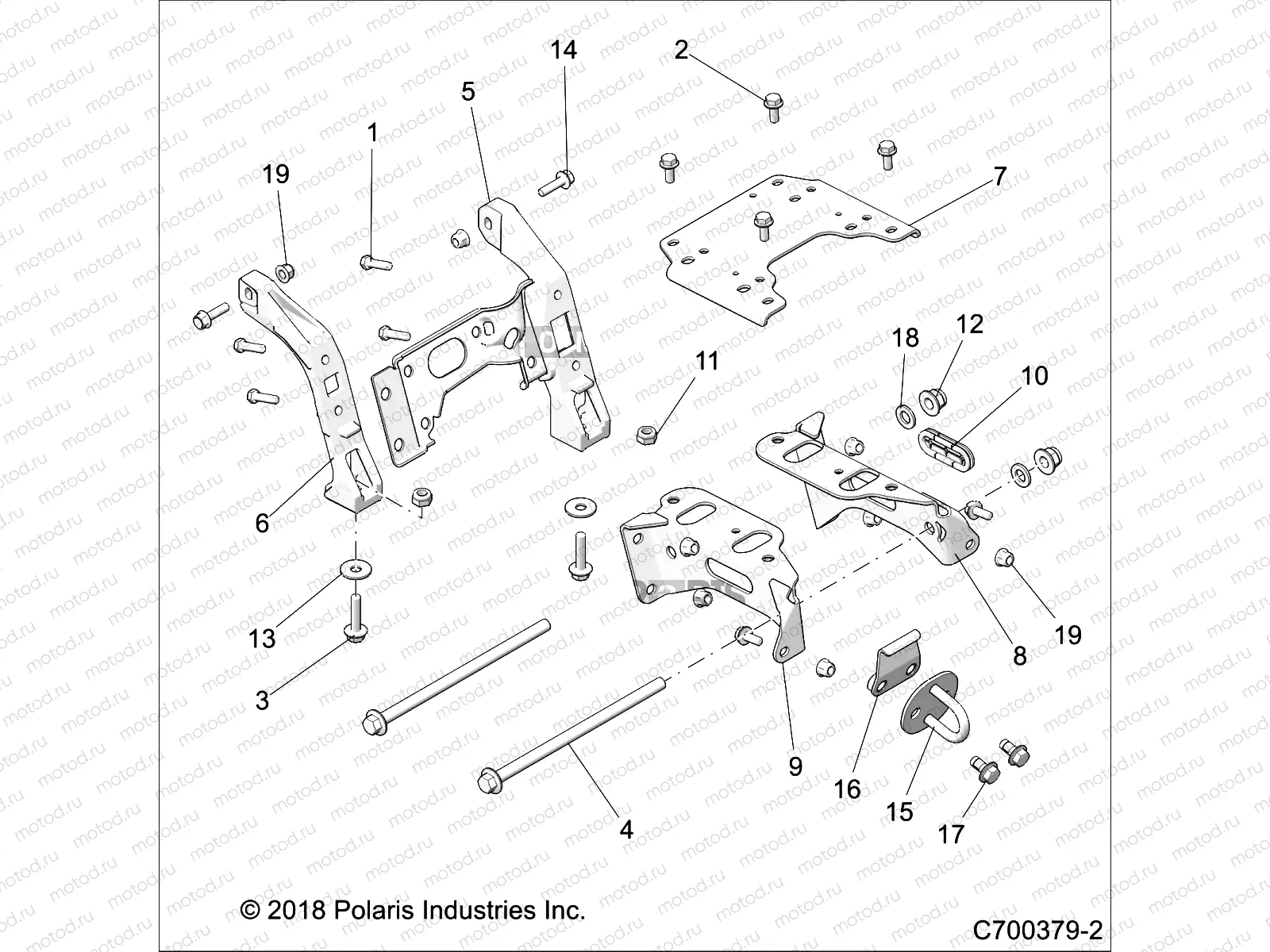 CHASSIS | CHASSIS, MOUNT, FRONT GEARCASE - Z18VEL92BK/BR/LK (C700379-2)