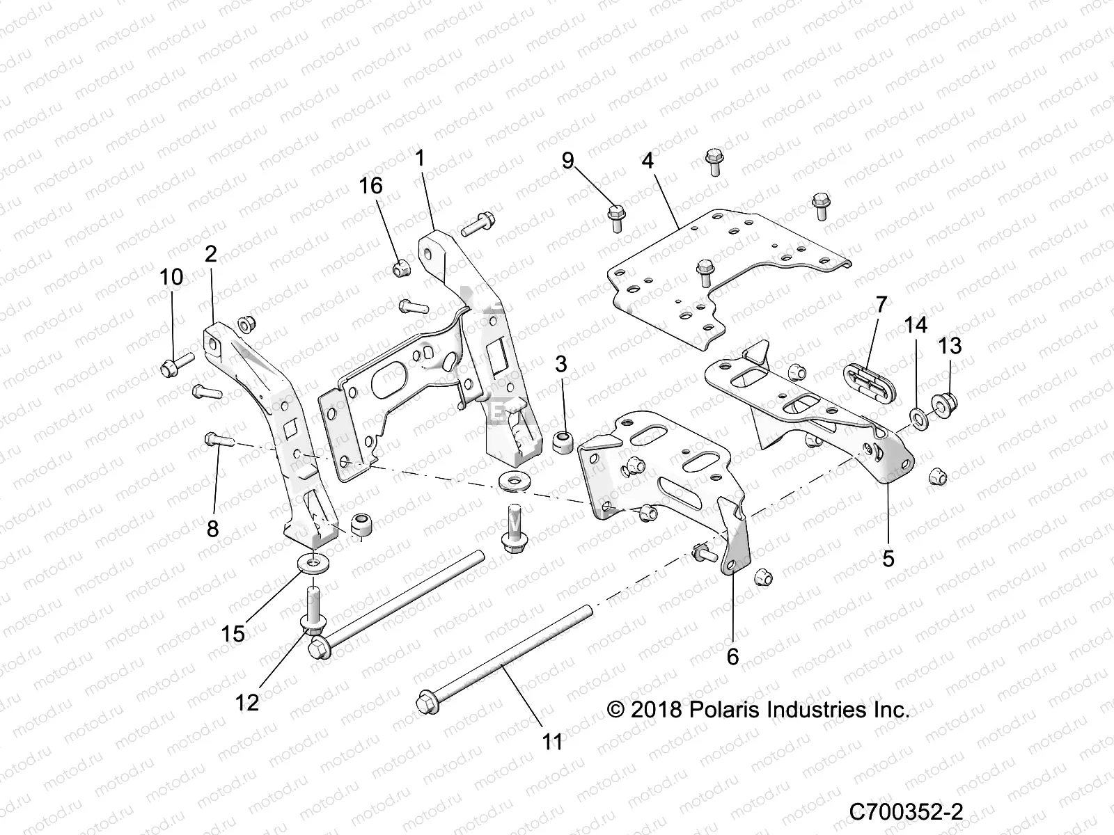 CHASSIS | CHASSIS, MOUNTING, FRONT GEARCASE - Z19VPL92AK/BK/AR/BR/AM/BM (C700352-2)