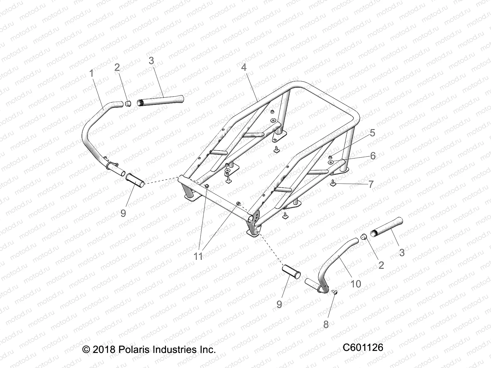 CHASSIS | CHASSIS, RACK and PASSENGER HAND HOLD - S22CED5TSL/TSU (C601126)