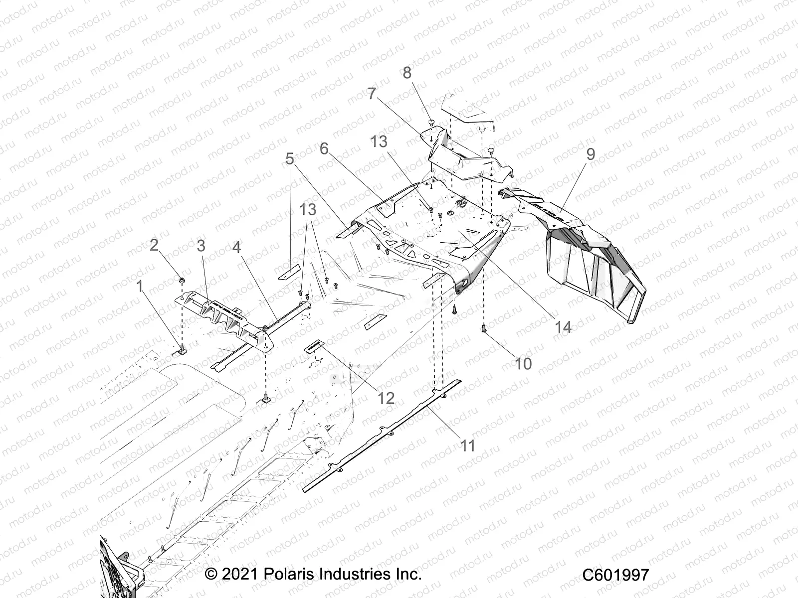 CHASSIS | CHASSIS, REAR, MISC. COVERS AND SNOWFLAP- S22TFD8RS/8RE ALL OPTIONS (C601997)