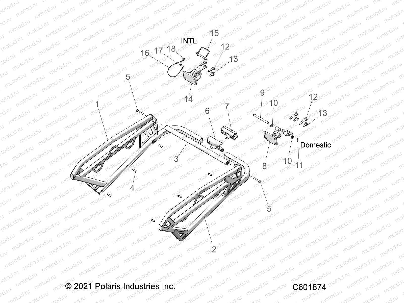 CHASSIS | CHASSIS, REAR RACK AND HITCH - S22TLF6RSL/6REL ALL OPTIONS (C601874)