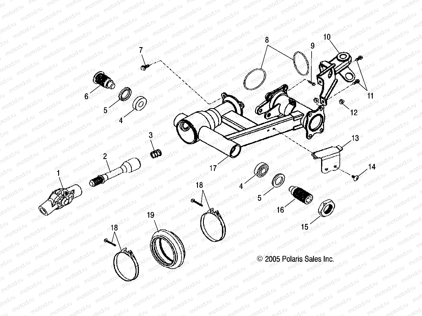 CHASSIS | CHASSIS, REAR SWING ARM - A09PB20EB (4999202509920250B06)