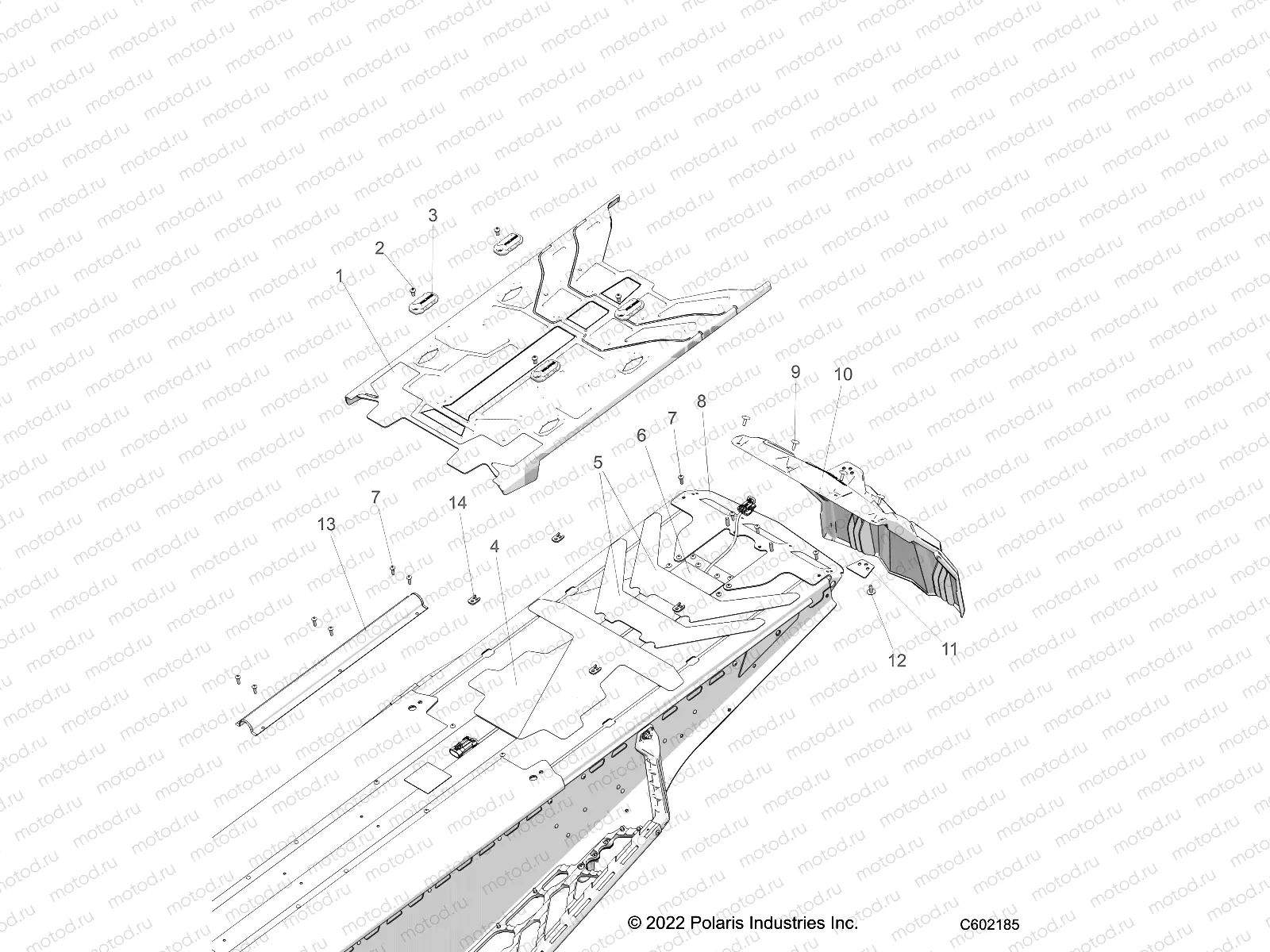 CHASSIS | CHASSIS, REAR TUNNEL COVER, CLOSEOFF, AND SNOWFLAP - 23TLF9FS (C602185)