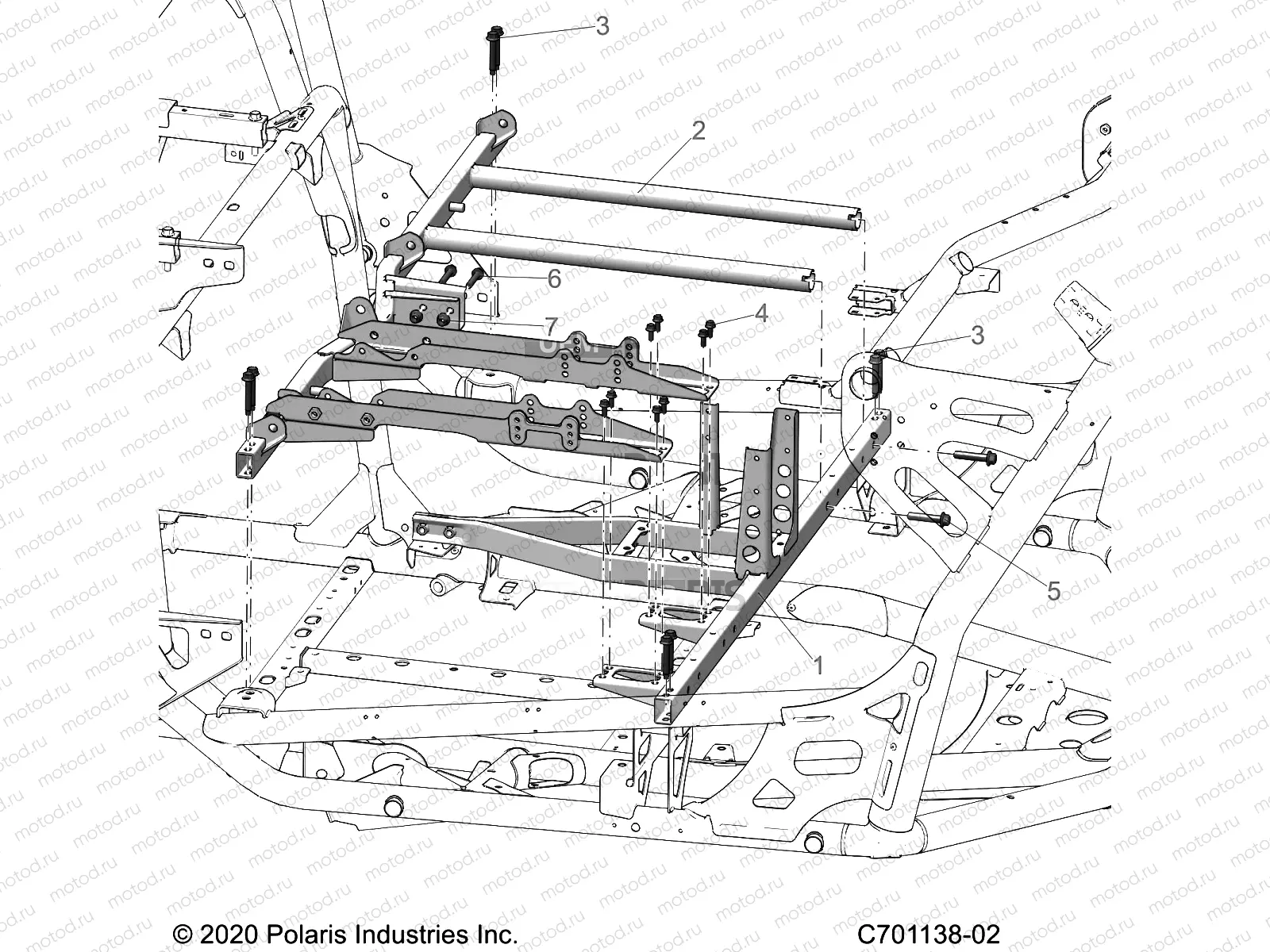 CHASSIS | CHASSIS, SEAT AND CENTER CONSOLE MOUNTING - Z22RGE2KAG/BG/RGK2KAN/BN (C701138-02)