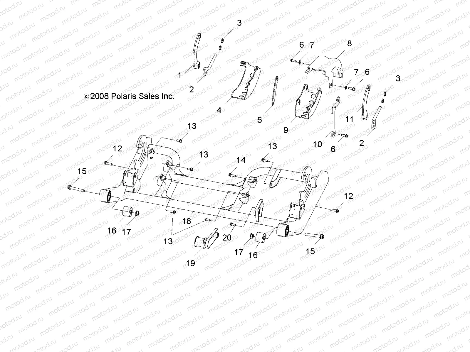 CHASSIS | CHASSIS, SWING ARM - A09VA17AA/AD (49RGRSWINGARM09RZR170)