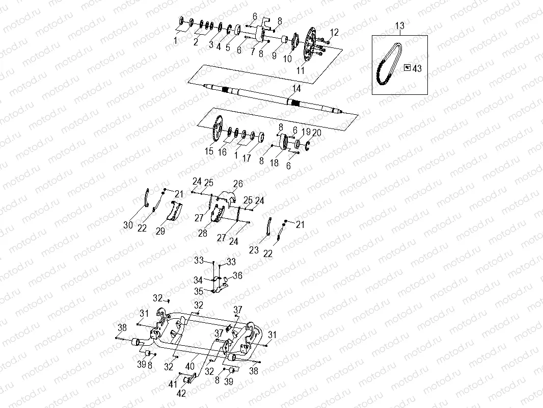 CHASSIS | CHASSIS, SWING ARM AND REAR AXLE - Z18YAV17B2/B8/N2/N8 (A00018)