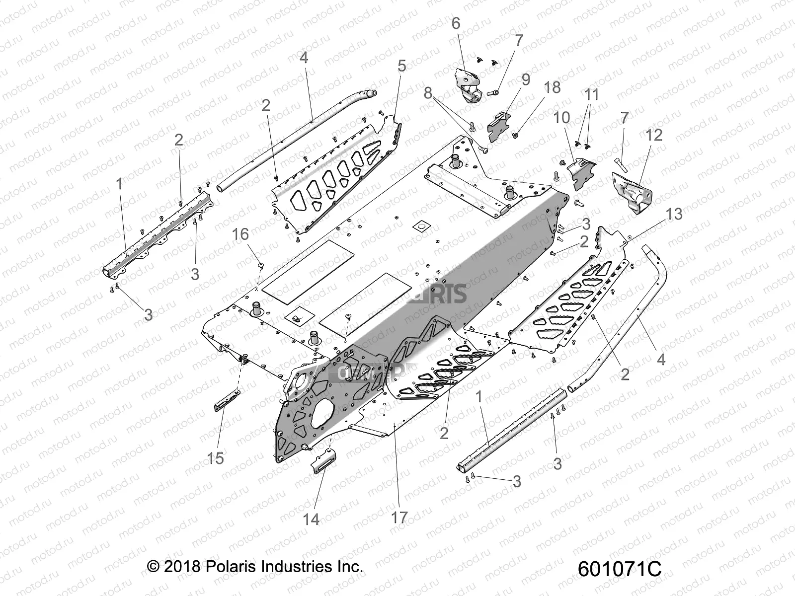 CHASSIS | CHASSIS, TUNNEL and REAR ASM. - S21DDL8RS ALL OPTIONS (601071C)