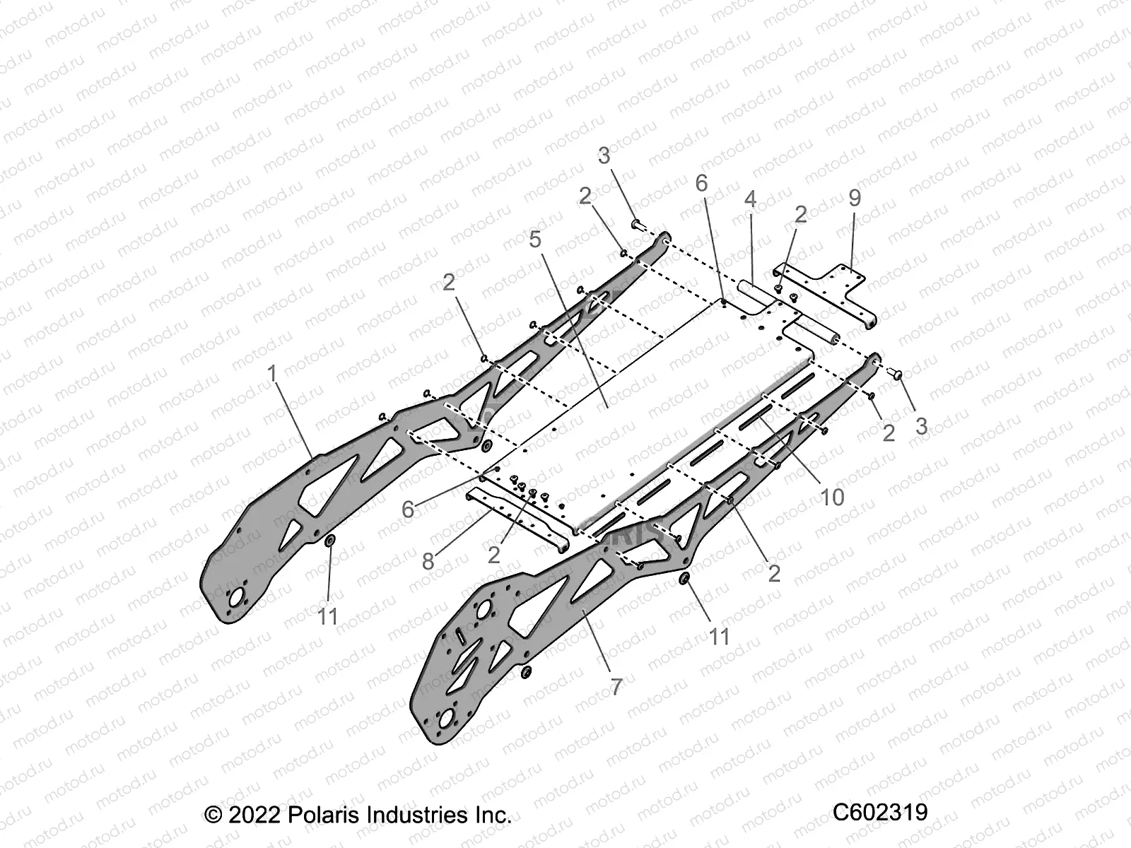 CHASSIS | CHASSIS, TUNNEL ASM., 137 - J23USGXXXT (C602319)
