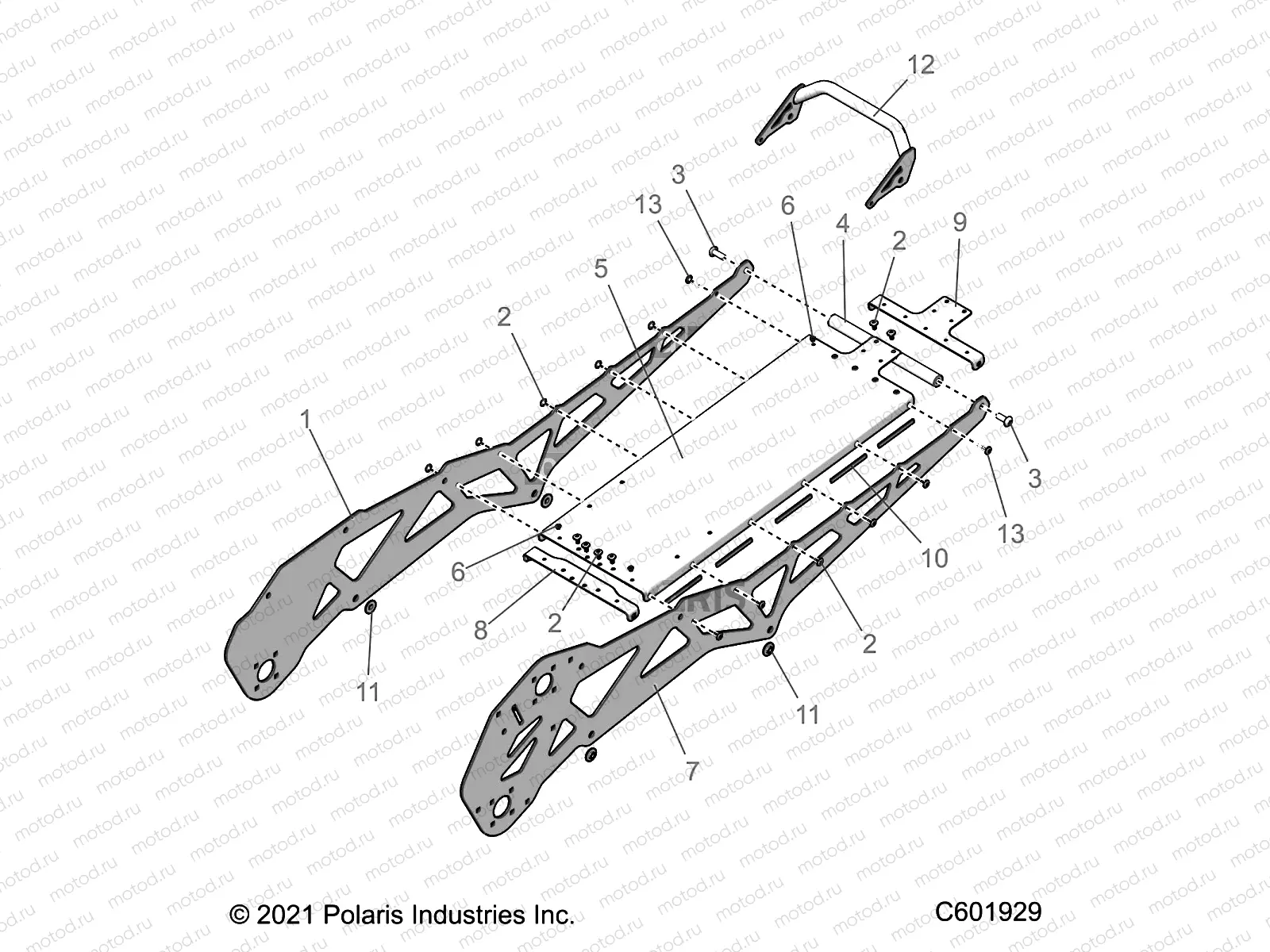 CHASSIS | CHASSIS, TUNNEL ASM. - J22UKB/UKE/UMC/UMF/UMG/UMF/USB ALL OPTIONS (601929)