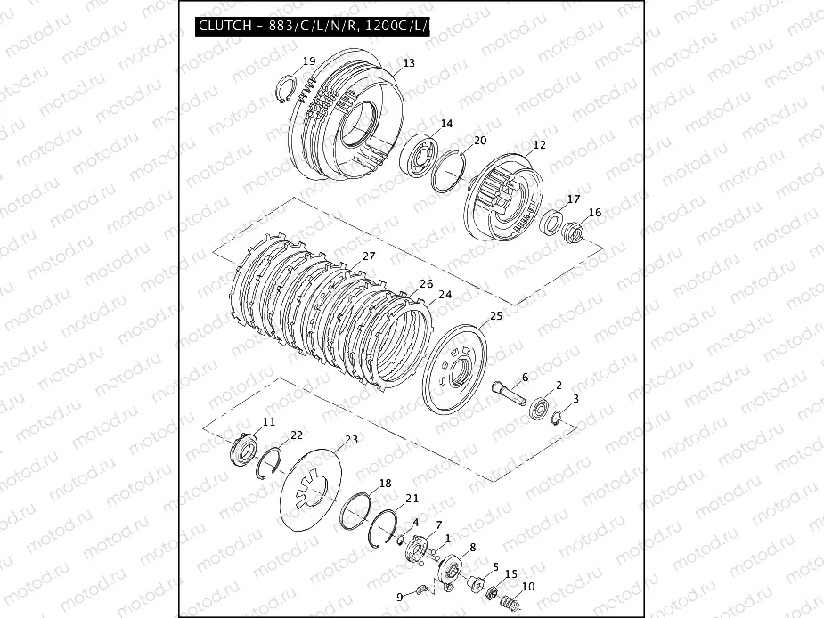 CLUTCH - 883/C/L/N/R, 1200C/L/N/R