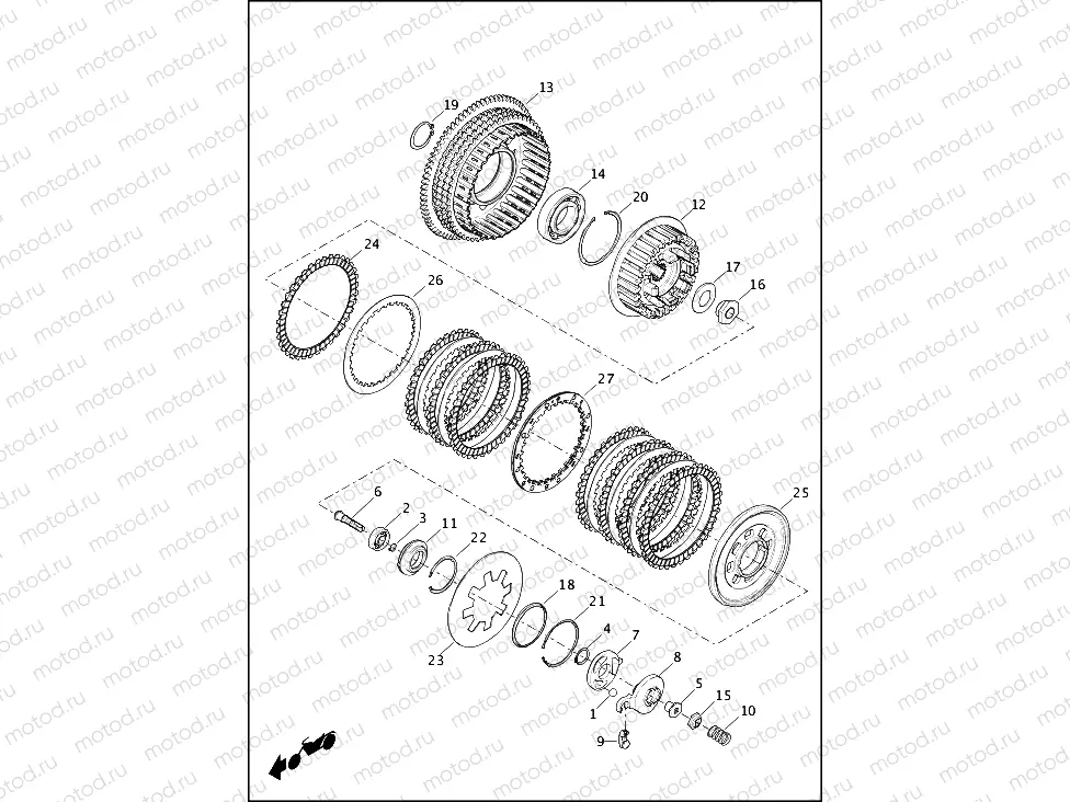 CLUTCH - 883L/N/R, 1200C/CA/CB/CP/V/X