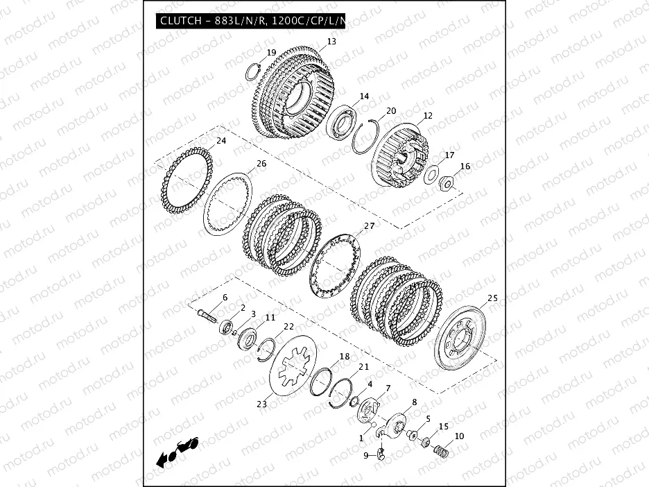 CLUTCH - 883L/N/R, 1200C/CP/L/N/X