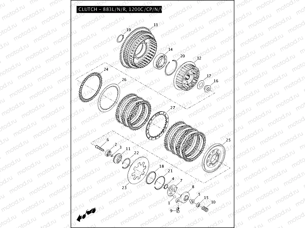CLUTCH - 883L/N/R, 1200C/CP/N/V/X