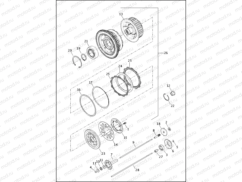 CLUTCH - CONVENTIONAL - TWIN CAM 103â¢ - FLHR, FLHRC, FLHTCU, FLHTK, FLHX, FLHXS, FLTRU, FLTRX AND FLTRXS