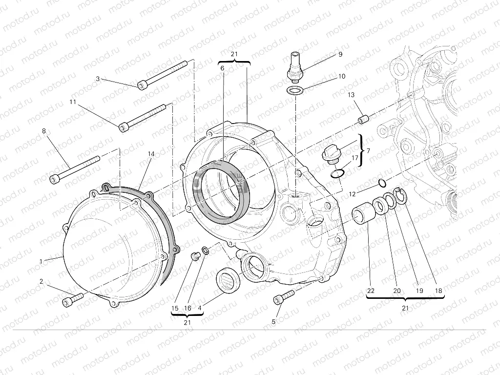Clutch-side crankcase cover