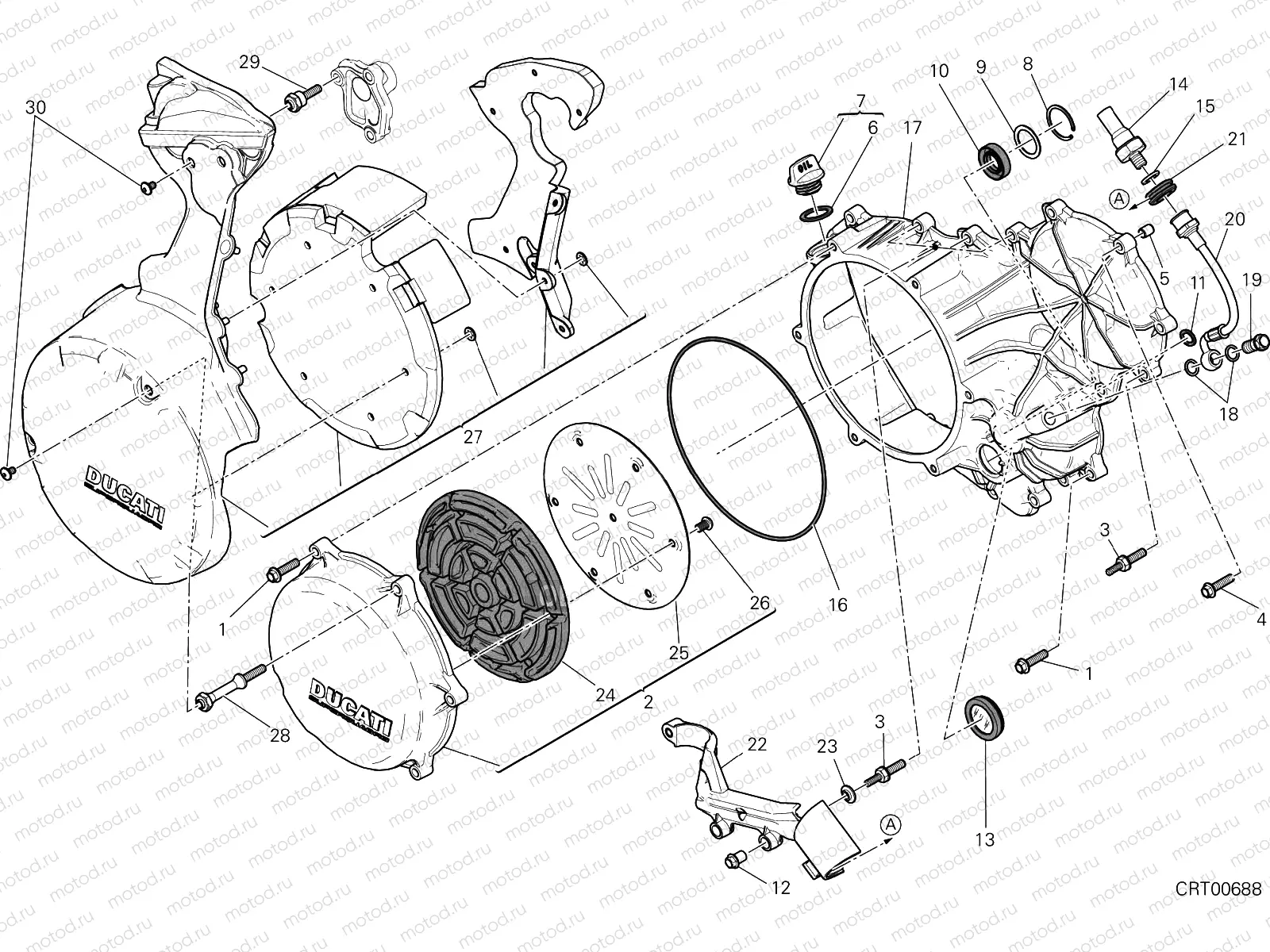 CLUTCH-SIDE CRANKCASE COVER (JAP) [MOD:1299;XST:JAP]