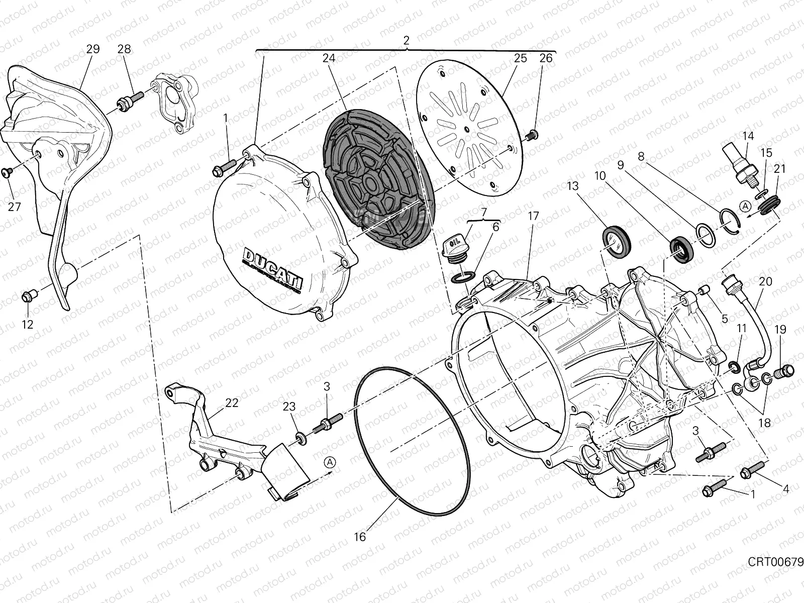 CLUTCH - SIDE CRANKCASE COVER [MOD:1299S;XST:AUS,EUR,FRA]