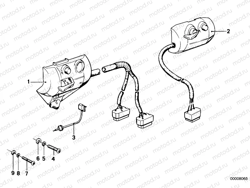 Combination switch at handlebar