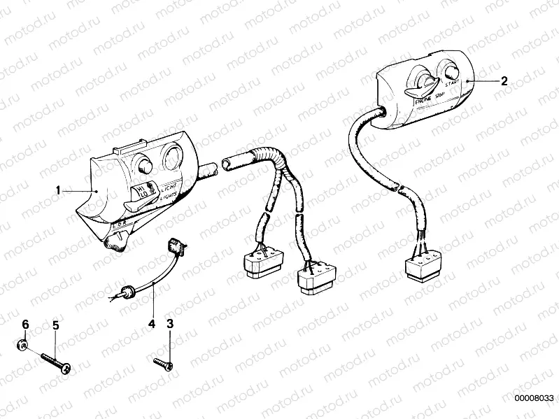 Combination switch at handlebar