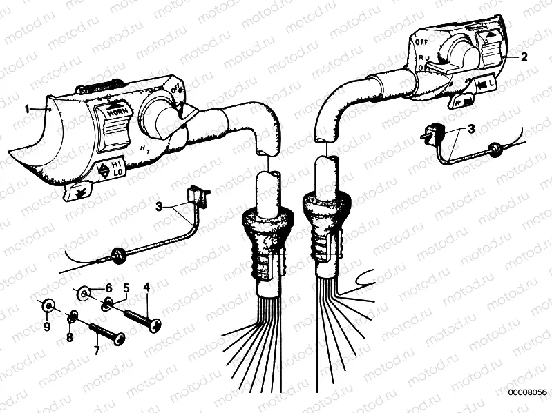 Combination switch at handlebar