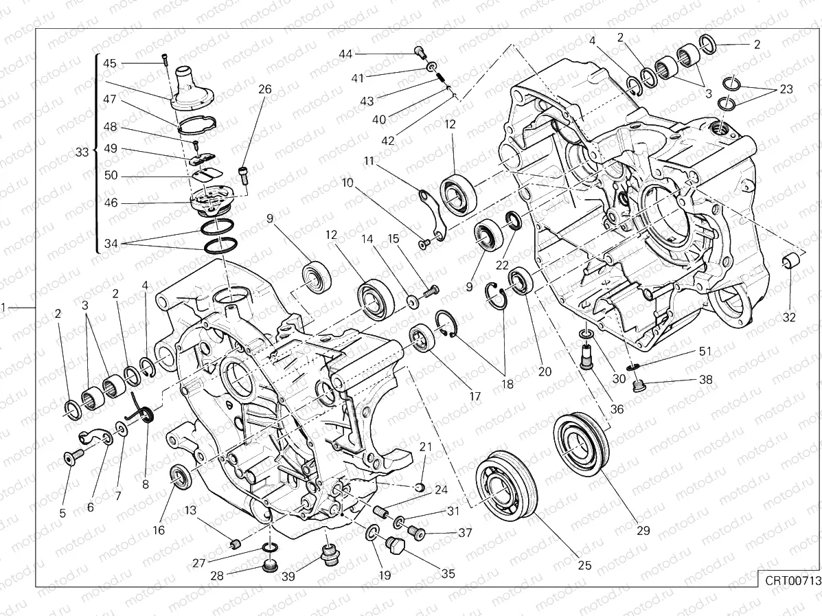 COMPLETE HALF-CRANKCASES PAIR