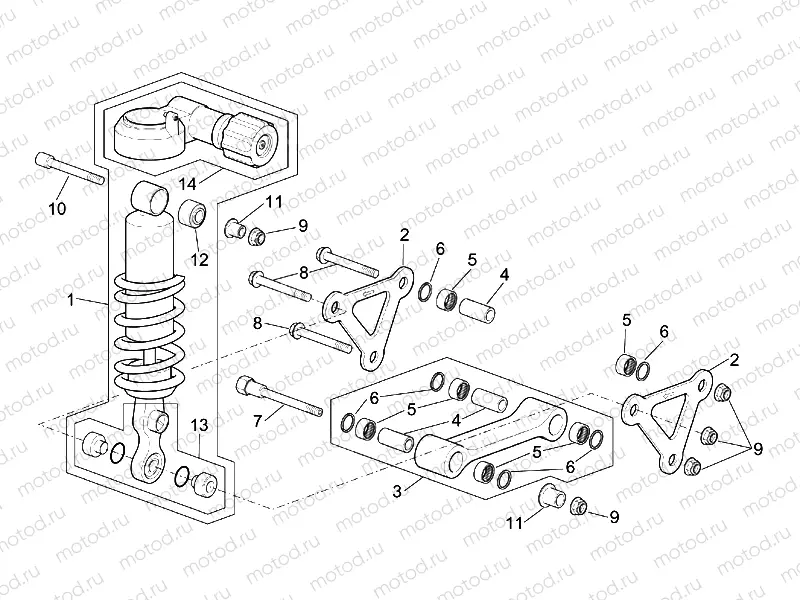 Connecting rod - rear shock abs.