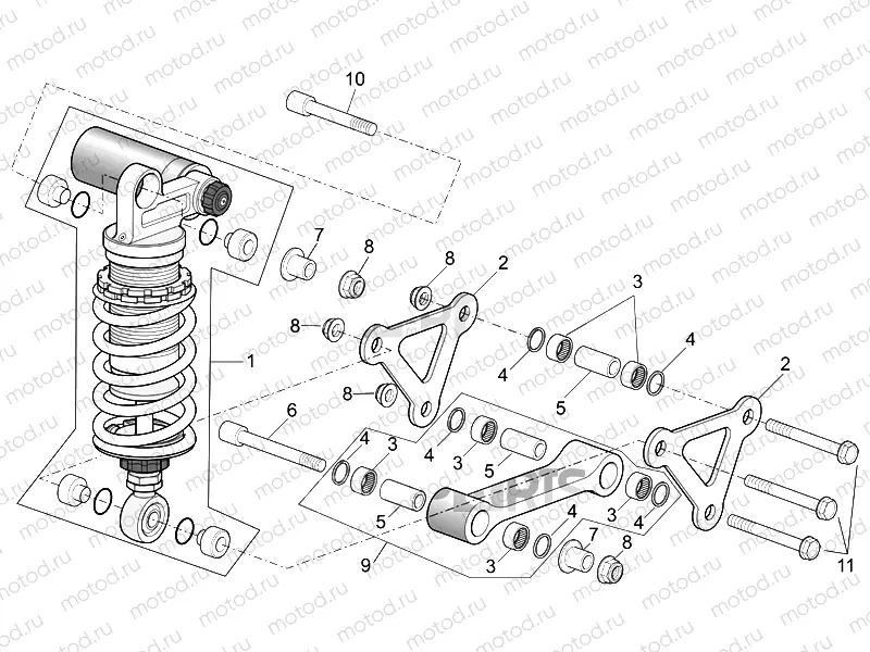 Connecting rod - rear shock abs.