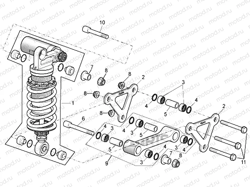 Connecting rod - rear shock abs.