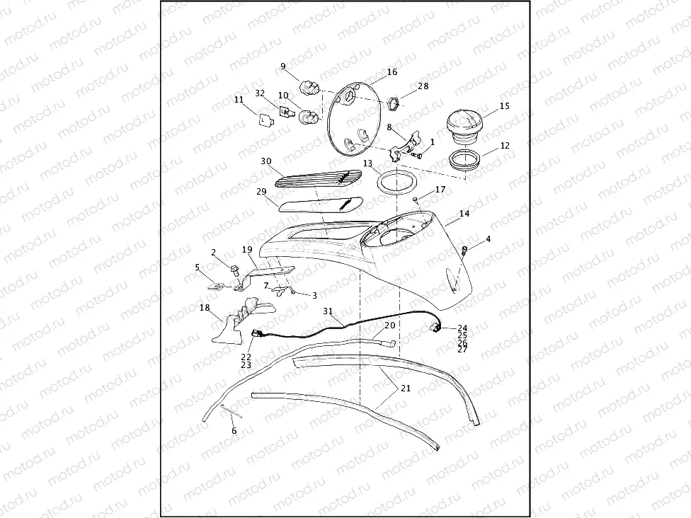 CONSOLE, FUEL TANK - FLHTCU, FLHTK, FLHX & FLHXS
