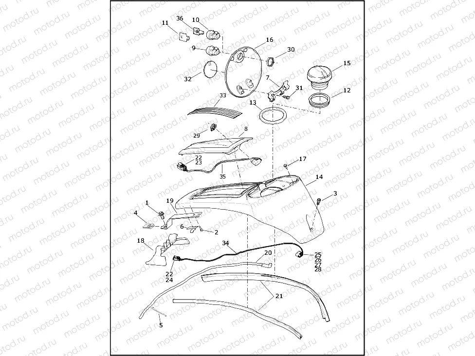 CONSOLE, FUEL TANK - FLHTCUTG