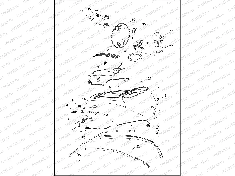 CONSOLE, FUEL TANK - FLHTCUTG