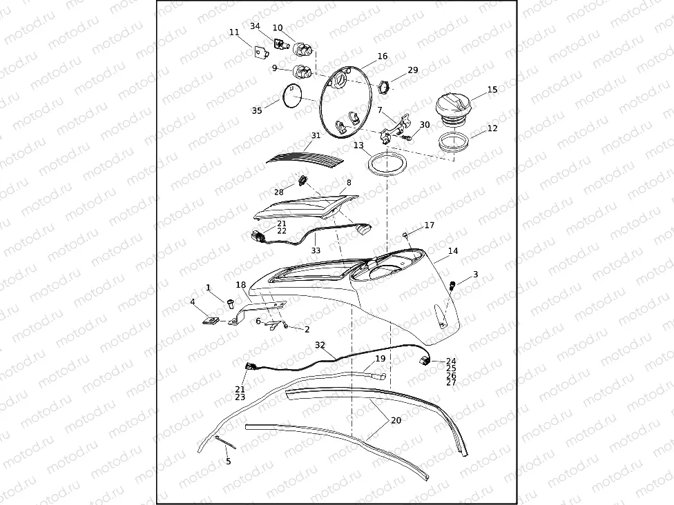 CONSOLE, FUEL TANK - FLHTCUTG, FLTRT