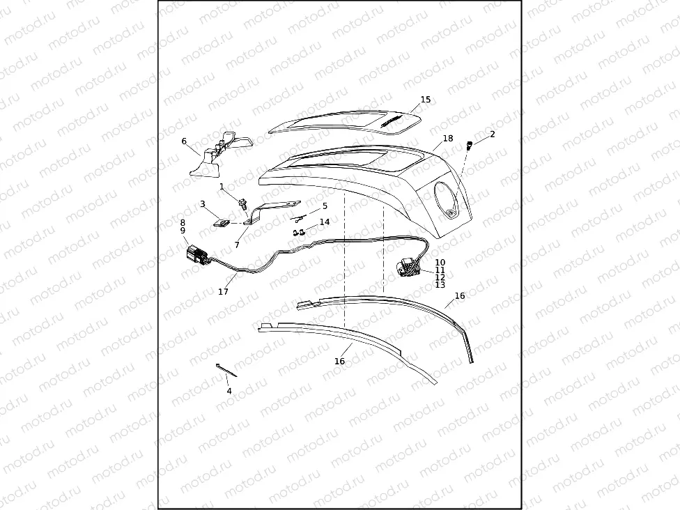 CONSOLE, FUEL TANK - FLHXS, FLTRXS, FLHXST AND FLTRXST