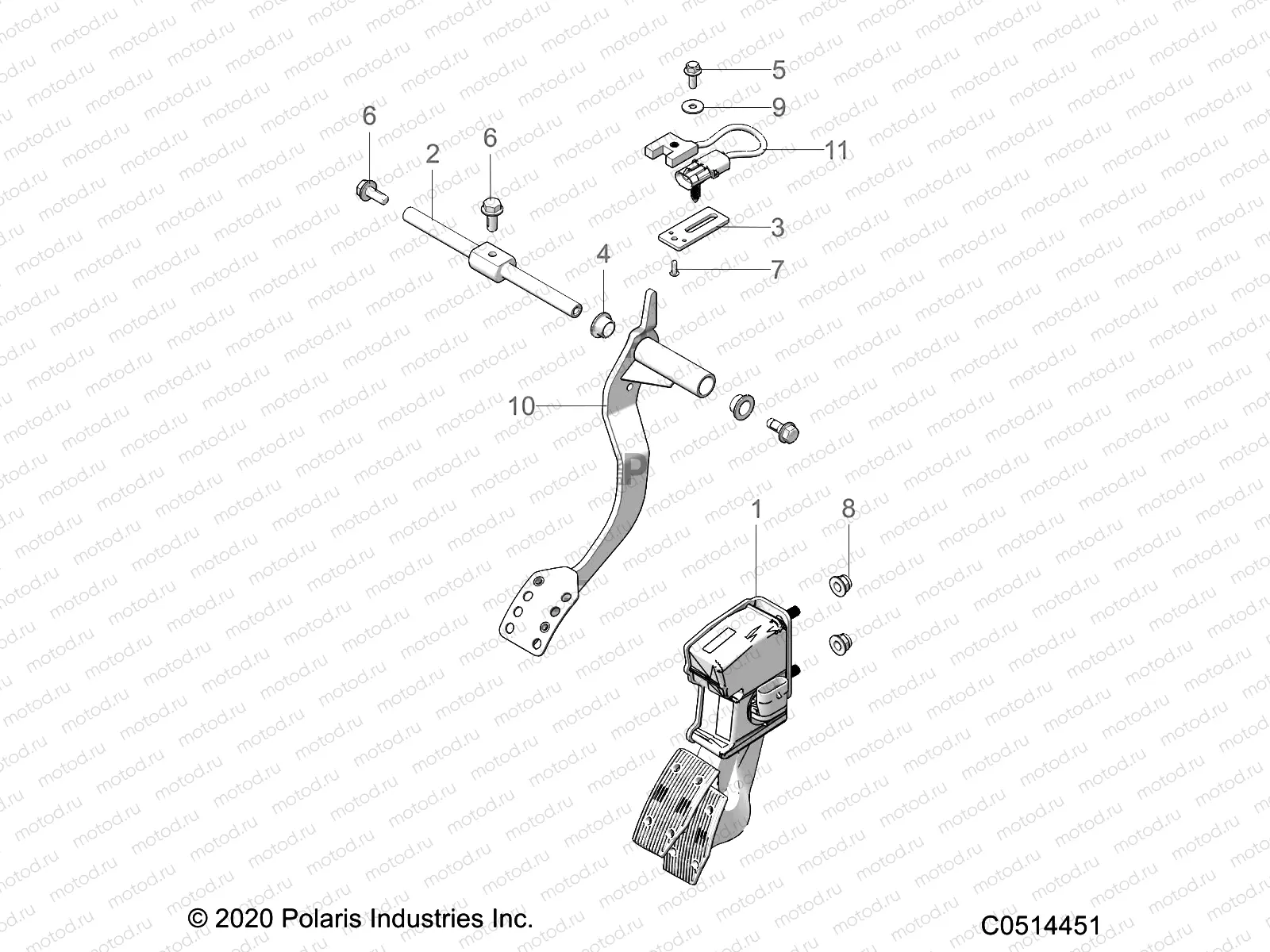 CONTROLS | CONTROLS, FOOT CONTROLS AUTO - T22AAFGB/HB/PGD/HD/RGB/HB ALL OPTIONS  (C0514451)